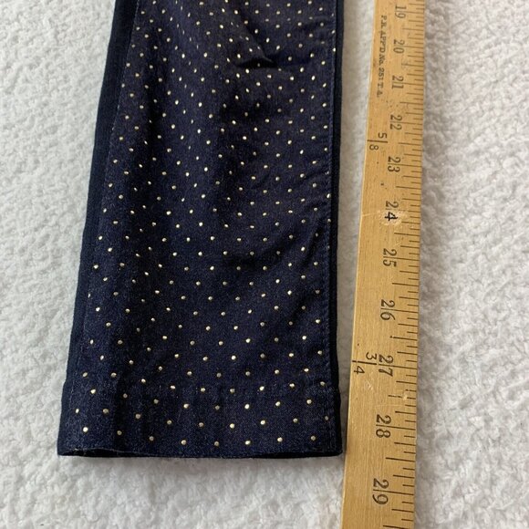 Hudson Women's Collin Vice Versa Skinny Polka Dot Denim Jeans 27 Airw Blue Gold - Picture 9 of 11